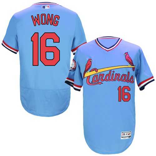 St.Louis Cardinals #16 Kolten Wong Light Blue Flexbase Authentic Collection Cooperstown Stitched Baseball Jersey