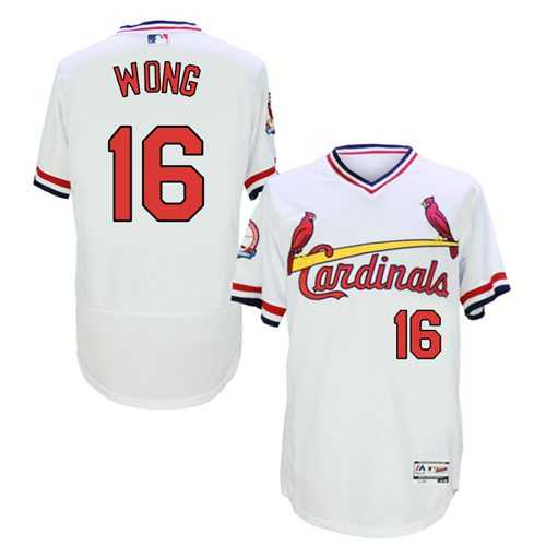 St.Louis Cardinals #16 Kolten Wong White Flexbase Authentic Collection Cooperstown Stitched Baseball Jersey