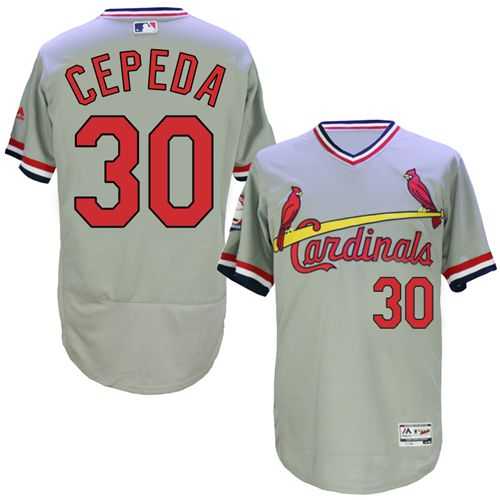 St.Louis Cardinals #30 Orlando Cepeda Grey Flexbase Authentic Collection Cooperstown Stitched Baseball Jersey