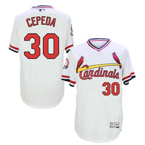 St.Louis Cardinals #30 Orlando Cepeda White Flexbase Authentic Collection Cooperstown Stitched Baseball Jersey