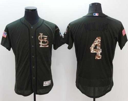 St.Louis Cardinals #4 Yadier Molina Green Flexbase Authentic Collection Salute to Service Stitched Baseball Jersey St.Louis Cardinals #4 Yadier Molina Green Flexbase Authentic Collection Salute to Service Stitched Baseball Jersey