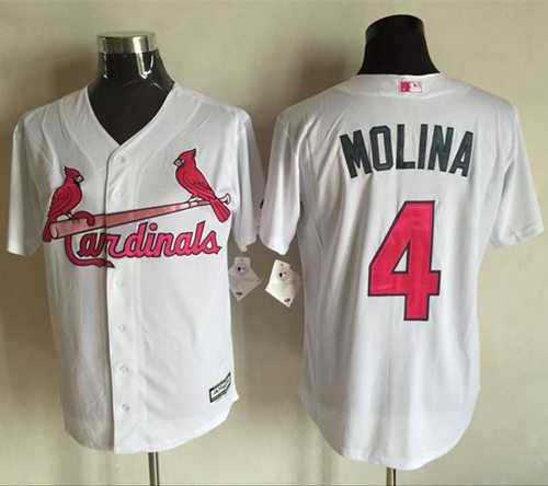 St.Louis Cardinals #4 Yadier Molina White New Cool Base 2016 Mother's Day Stitched Baseball Jersey