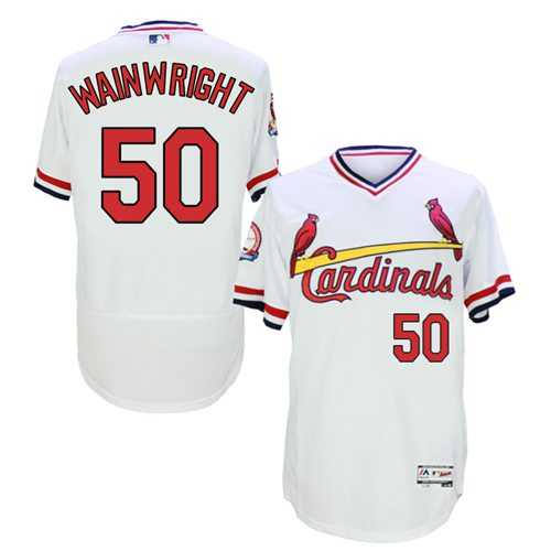 St.Louis Cardinals #50 Adam Wainwright White Flexbase Authentic Collection Cooperstown Stitched Baseball Jersey