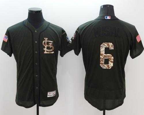 St.Louis Cardinals #6 Stan Musial Green Flexbase Authentic Collection Salute to Service Stitched Baseball Jersey St.Louis Cardinals #6 Stan Musial Green Flexbase Authentic Collection Salute to Service Stitched Baseball Jersey