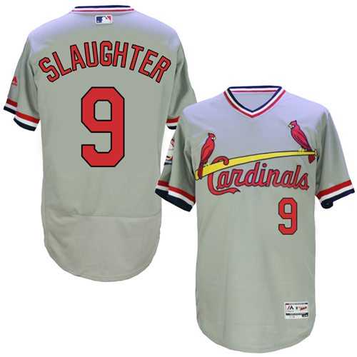St.Louis Cardinals #9 Enos Slaughter Grey Flexbase Authentic Collection Cooperstown Stitched Baseball Jersey