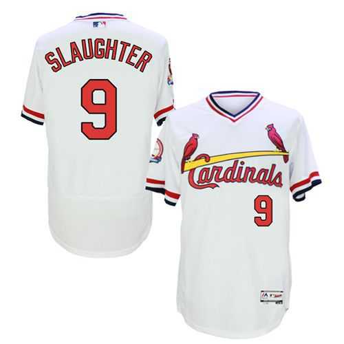 St.Louis Cardinals #9 Enos Slaughter White Flexbase Authentic Collection Cooperstown Stitched Baseball Jersey