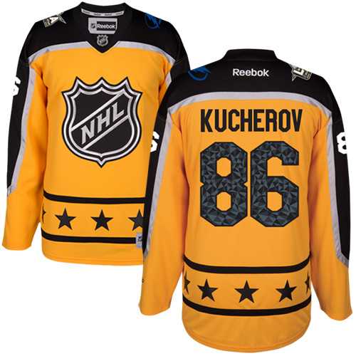 Tampa Bay Lightning #86 Nikita Kucherov Yellow 2017 All-Star Atlantic Division Stitched NHL Jersey