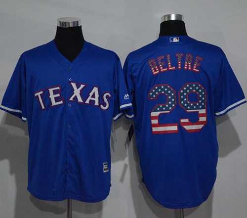 Texas Rangers #29 Adrian Beltre Blue USA Flag Fashion Stitched Baseball Jersey