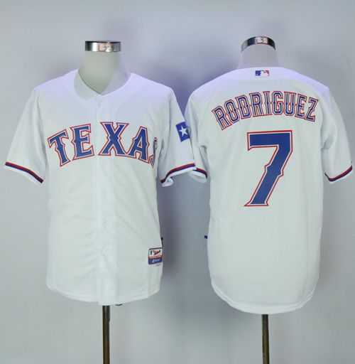 Texas Rangers #7 Ivan Rodriguez White Cool Base Stitched MLB Jersey