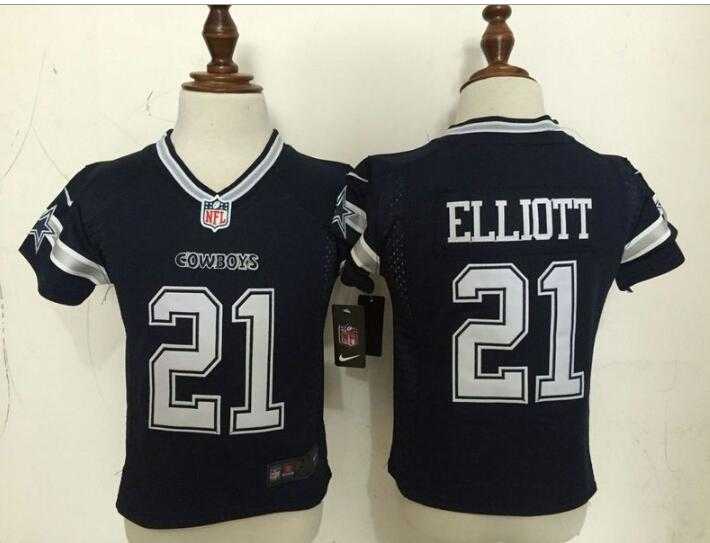 Toddler Nike Dallas Cowboys #21 Ezekiel Elliott Navy Blue Team Color Stitched NFL Game Jersey