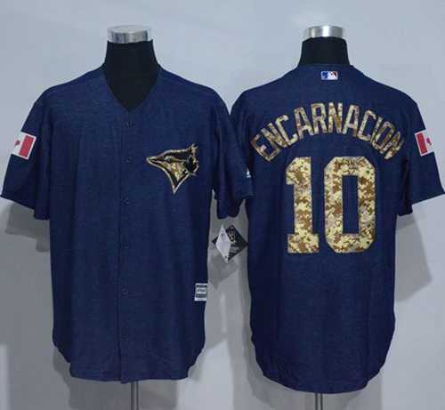 Toronto Blue Jays #10 Edwin Encarnacion Denim Blue Salute to Service Stitched Baseball Jersey Toronto Blue Jays #10 Edwin Encarnacion Denim Blue Salute to Service Stitched Baseball Jersey
