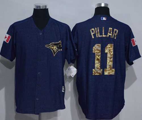 Toronto Blue Jays #11 Kevin Pillar Denim Blue Salute to Service Stitched Baseball Jersey