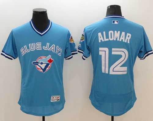 Toronto Blue Jays #12 Roberto Alomar Light Blue Flexbase Authentic Collection Cooperstown Stitched Baseball Jersey