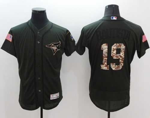 Toronto Blue Jays #19 Jose Bautista Green Flexbase Authentic Collection Salute to Service Stitched Baseball Jersey
