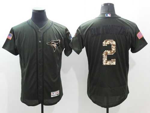 Toronto Blue Jays #2 Troy Tulowitzki Green Flexbase Authentic Collection Salute to Service Stitched Baseball Jersey