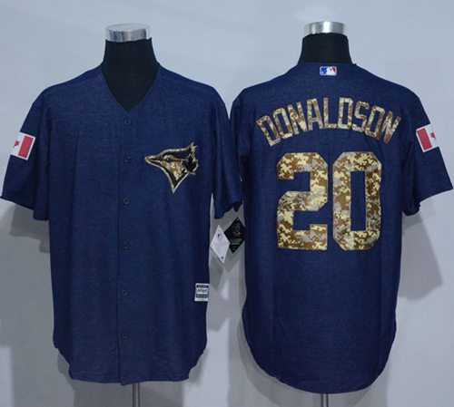 Toronto Blue Jays #20 Josh Donaldson Denim Blue Salute to Service Stitched Baseball Jersey
