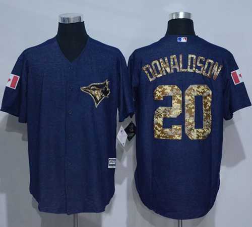 Toronto Blue Jays #20 Josh Donaldson Denim Blue Salute to Service Stitched Baseball Jersey Toronto Blue Jays #20 Josh Donaldson Denim Blue Salute to Service Stitched Baseball Jersey