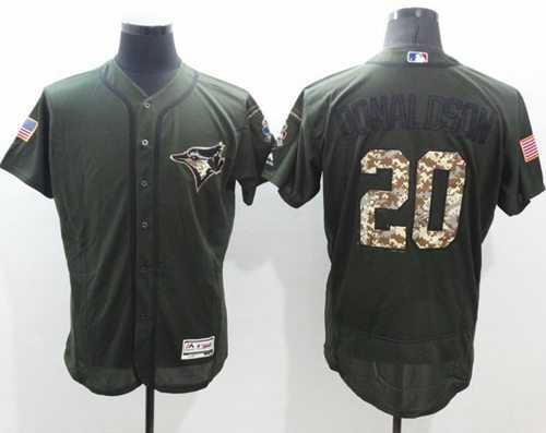 Toronto Blue Jays #20 Josh Donaldson Green Flexbase Authentic Collection Salute to Service Stitched Baseball Jersey Toronto Blue Jays #20 Josh Donaldson Green Flexbase Authentic Collection Salute to Service Stitched Baseball Jersey