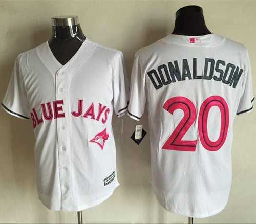 Toronto Blue Jays #20 Josh Donaldson White New Cool Base 2016 Mother's Day Stitched Baseball Jersey