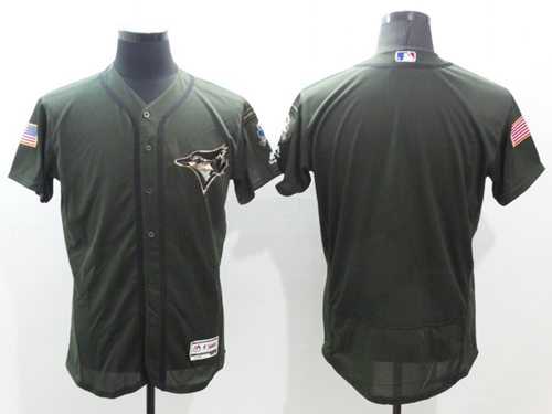Toronto Blue Jays Blank Green Flexbase Authentic Collection Salute to Service Stitched Baseball Jersey