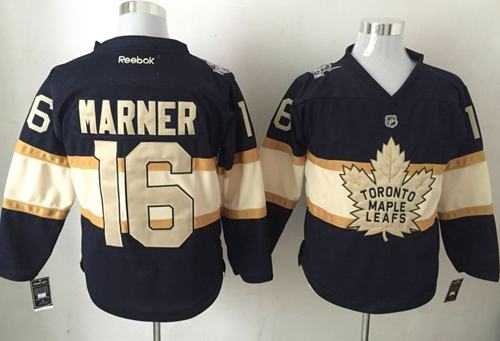 Toronto Maple Leafs #16 Mitchell Marner Black Cream 100th Anniversary Stitched NHL Jersey