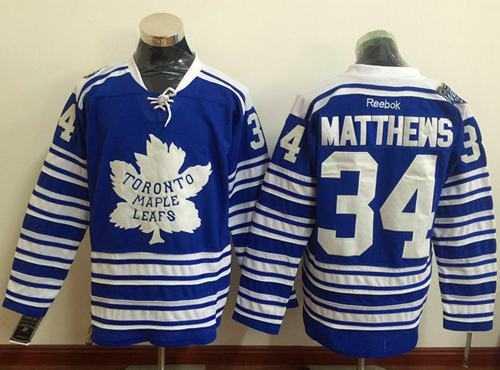 Toronto Maple Leafs #34 Auston Matthews Blue 2014 Winter Classic Stitched NHL Jersey