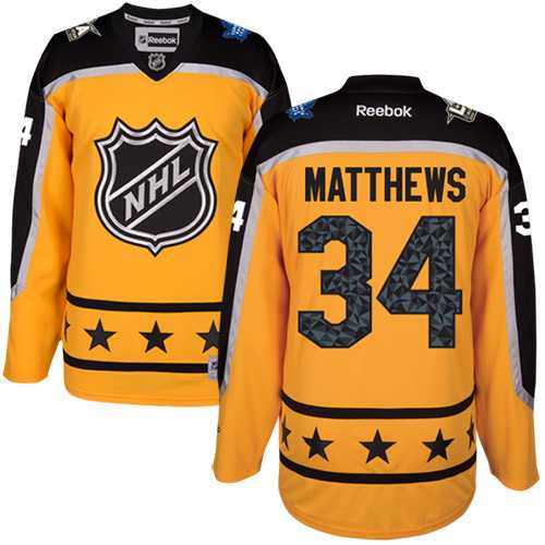 Toronto Maple Leafs #34 Auston Matthews Yellow 2017 All-Star Atlantic Division Stitched NHL Jersey