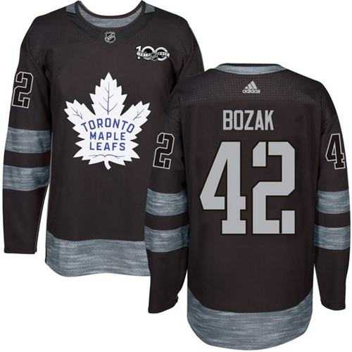 Toronto Maple Leafs #42 Tyler Bozak Black 1917-2017 100th Anniversary Stitched NHL Jersey