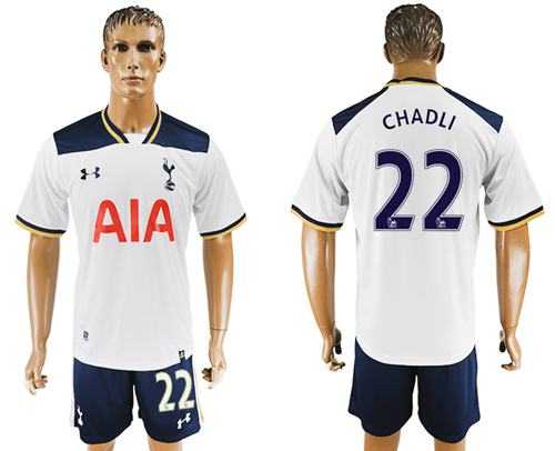 Tottenham Hotspur #22 Chadli White Home Soccer Club Jersey