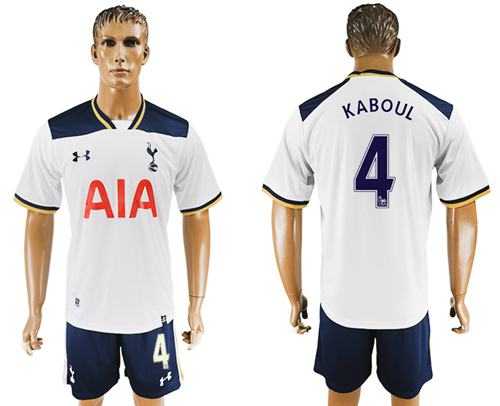 Tottenham Hotspur #4 Kaboul White Home Soccer Club Jersey