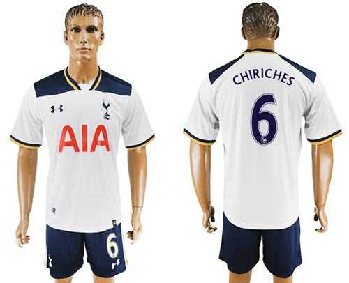 Tottenham Hotspur #6 Chiriches White Home Soccer Club Jersey