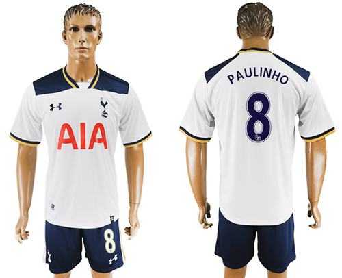 Tottenham Hotspur #8 Paulinho White Home Soccer Club Jersey