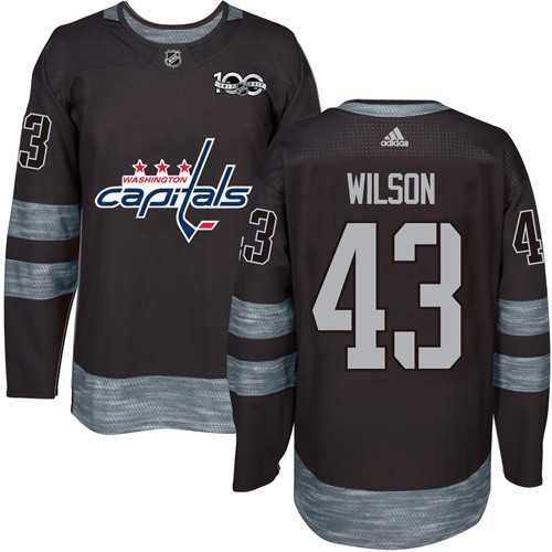Washington Capitals #43 Tom Wilson Black 1917-2017 100th Anniversary Stitched NHL Jersey