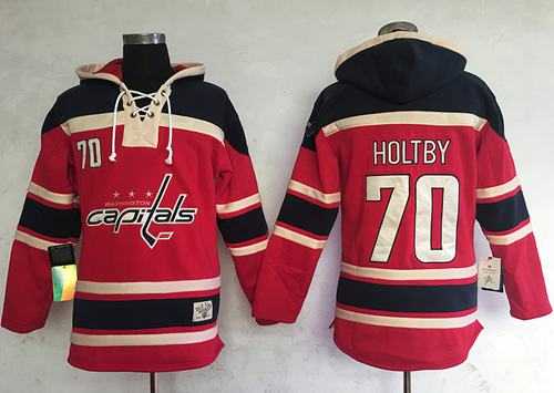 Washington Capitals #70 Braden Holtby Red Sawyer Hooded Sweatshirt Stitched NHL Jersey