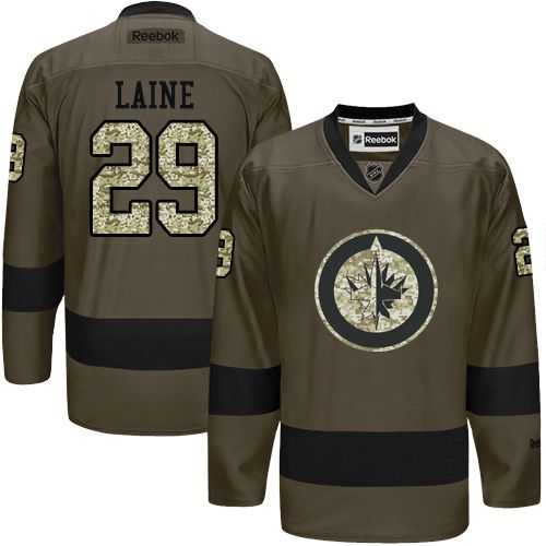 Winnipeg Jets #29 Patrik Laine Green Salute to Service Stitched NHL Jersey