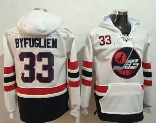 Winnipeg Jets #33 Dustin Byfuglien White Name & Number Pullover NHL Hoodie