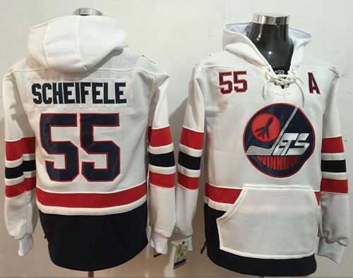 Winnipeg Jets #55 Mark Scheifele White Name & Number Pullover NHL Hoodie