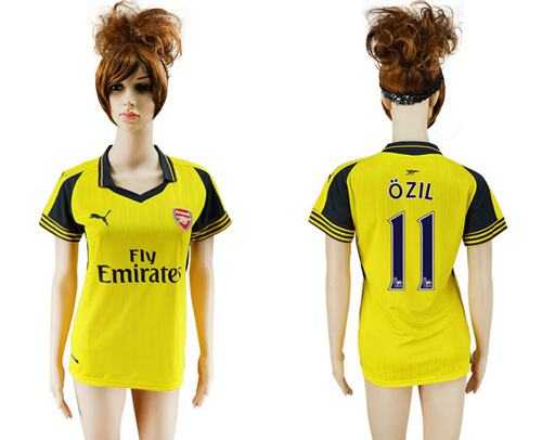 Women's Arsenal #11 Ozil Away Soccer Club Jersey