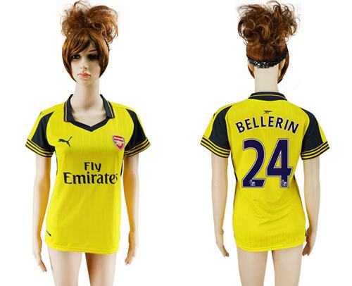 Women's Arsenal #24 Bellerin Away Soccer Club Jersey