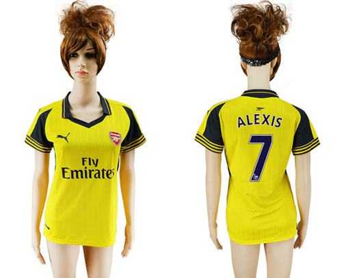Women's Arsenal #7 Alexis Away Soccer Club Jersey