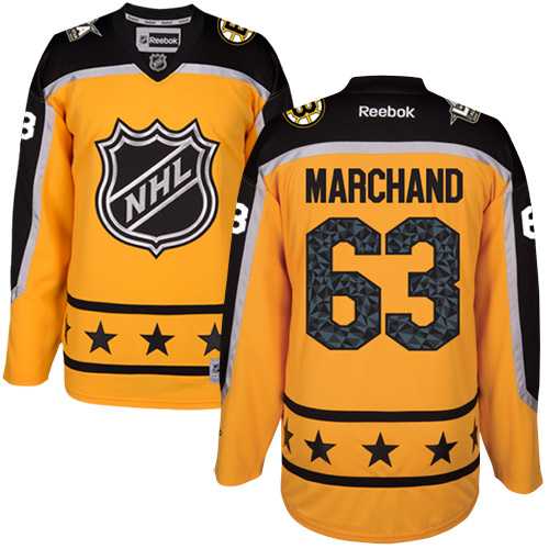 Women's Boston Bruins #63 Brad Marchand Yellow 2017 All-Star Atlantic Division Stitched NHL Jersey