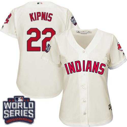 Women's Cleveland Indians #22 Jason Kipnis Cream 2016 World Series Bound Alternate Stitched Baseball Jersey