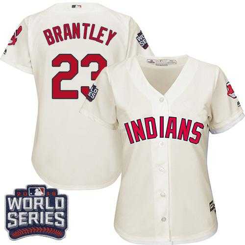 Women's Cleveland Indians #23 Michael Brantley Cream 2016 World Series Bound Alternate Stitched Baseball Jersey