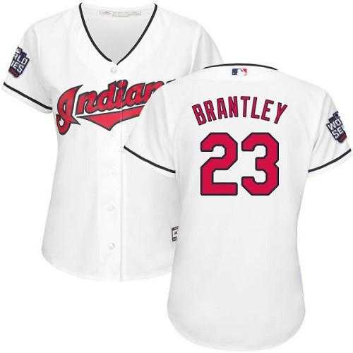 Women's Cleveland Indians #23 Michael Brantley White 2016 World Series Bound Home Stitched Baseball Jersey