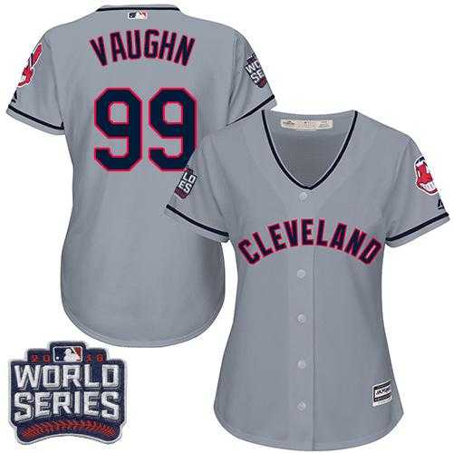 Women's Cleveland Indians #99 Ricky Vaughn Grey 2016 World Series Bound Road Stitched Baseball Jersey