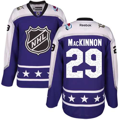 Women's Colorado Avalanche #29 Nathan MacKinnon Purple 2017 All-Star Central Division Stitched NHL Jersey