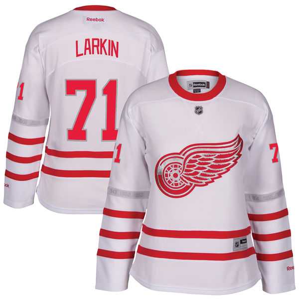 Women's Detroit Red Wings #71 Dylan Larkin White 2017 Centennial Classic Stitched NHL Jersey