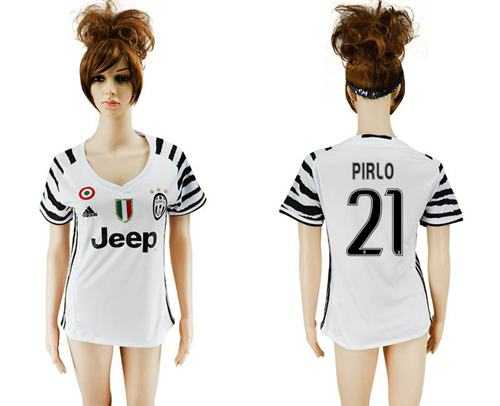 Women's Juventus #21 Pirlo Sec Away Soccer Club Jersey