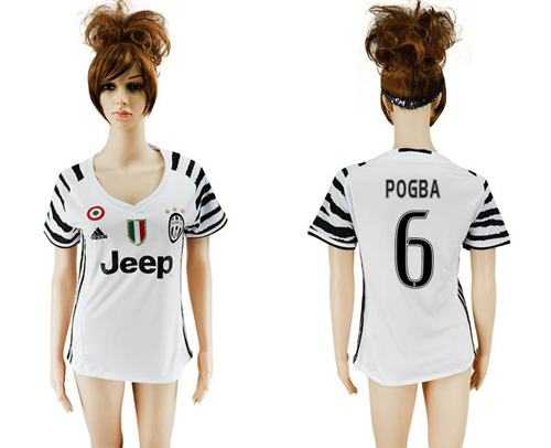 Women's Juventus #6 Pogba Sec Away Soccer Club Jersey