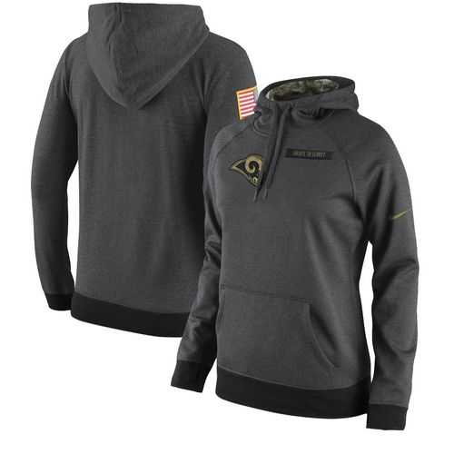 Women's Los Angeles Rams Anthracite Salute to Service Player Performance Hoodie